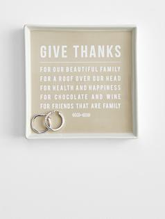 personalized give thanks porcelain catchall