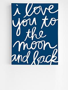 love you to the moon + back wall art