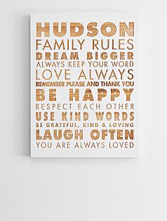personalized family rules wooden wall art