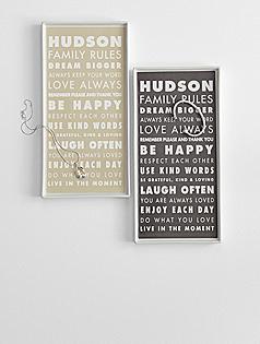 personalized family rules porcelain catchall