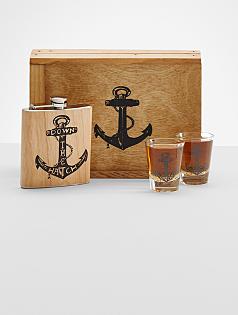 down the hatch flask + shot glass set
