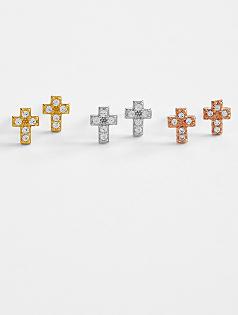 sugar bean mini cross earrings