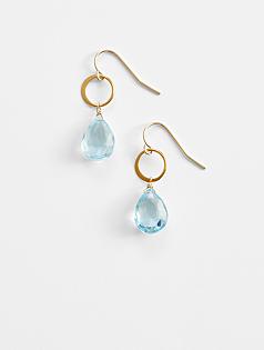 mabel chong blue topaz disk charm earrings