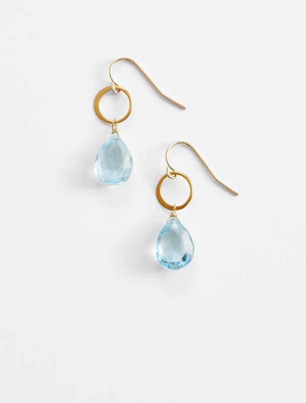 mabel chong blue topaz disk charm earrings