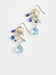 mabel chong blue topaz linked earrings