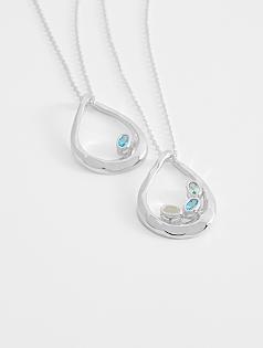 customized family embrace birthstone necklace