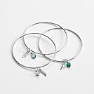angels & emeralds mini angel wing bracelet  with stone