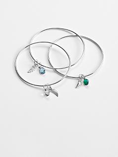 angels & emeralds mini angel wing bracelet  with stone