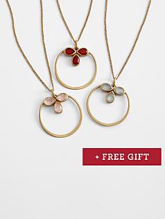 triple gemstone meaning necklace + free gift
