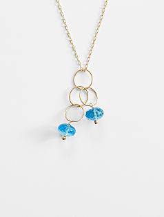 mabel chong blue topaz linked necklace