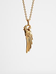 angels & emeralds rose gold small angel wing necklace