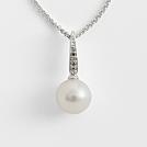 classic pearl + diamond necklace