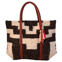 mercado global black wool lucia tote