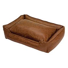 pet faux leather lounge bed