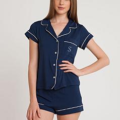 personalized eberjey giselle short sleeve pajama set