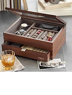 personalized wood accessory valet