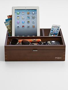 personalized wood charging station + valet