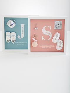 baby monogram keepsake display