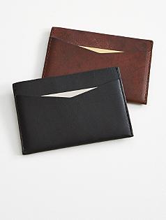 hidden message leather card case