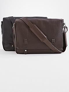 personalized leather messenger bag