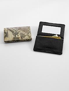 lily snakeskin card case + mirror