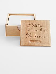 drinks are on me ceramic coasters