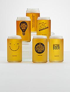 6-pack beer wisdom glass set