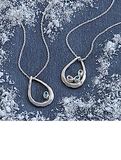 customized family embrace birthstone necklace