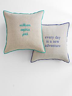 personalized linen pillow