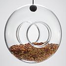 hanging glass bird feeder
