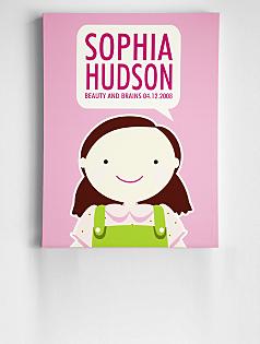 personalized girl's portrait wall art