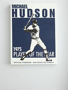 personalized vintage baseball batter wall art