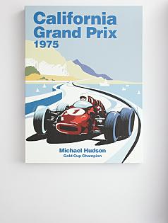 personalized race car grand prix wall art