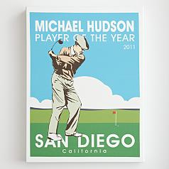personalized golf scene wall art