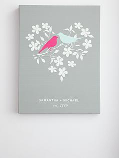 personalized love birds wall art