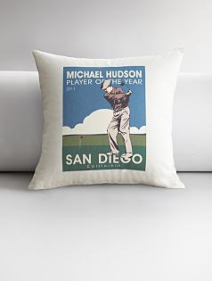 personalized golf scene throw pillow cover