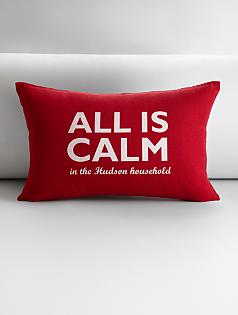 personalized all is calm throw pillow