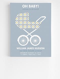 personalized stroller announcement wall art