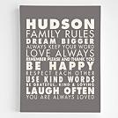 personalized family rules wall art