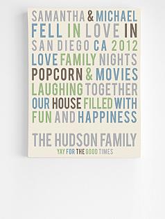 personalized family story wall art
