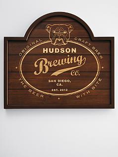 home pub bulldog wooden sign