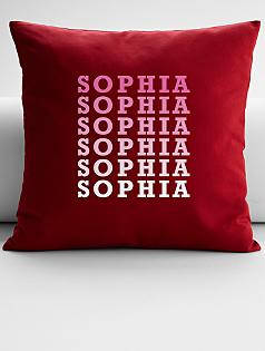 personalized name repeat throw pillow cover
