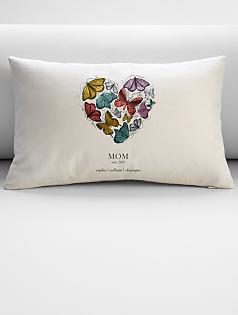 personalized butterfly heart throw pillow cover