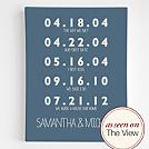 personalized couples key dates wall art