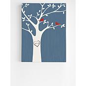 personalized tree initials wall art