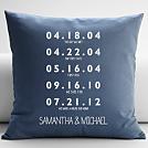 personalized couples key dates throw pillow cover