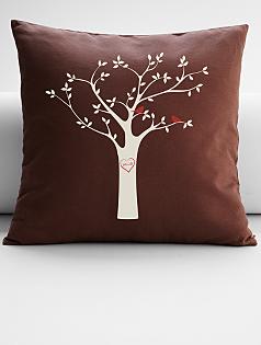 personalized tree initials coffee throw pillow cover