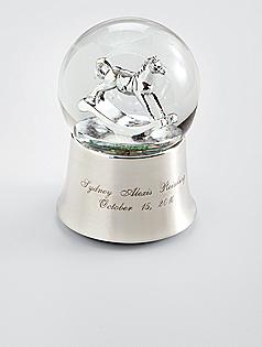 rocking horse snow globe
