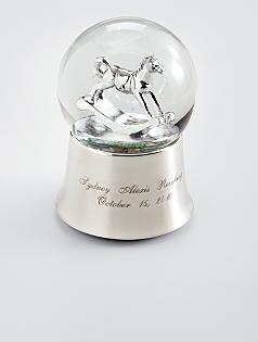 rocking horse snow globe