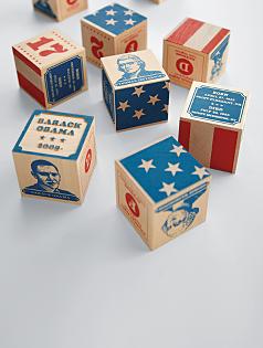 handcrafted president blocks